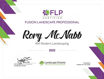 Fusion Landscape Professional certificate awarded to Rory McNabb