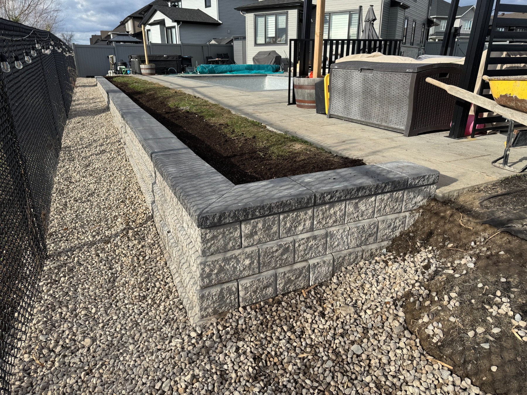 RM Modern Landscaping retaining wall project